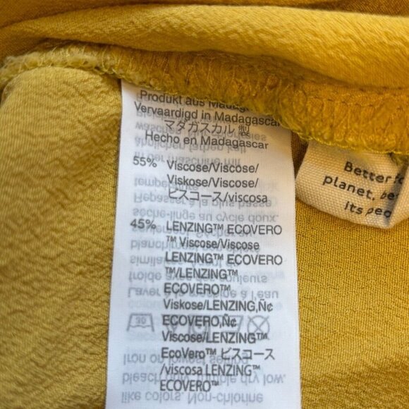 MADEWELL Raelynn Wrap Blouse V-Neck Greek Gold Front Tie Sz Small EUC - Picture 5 of 5